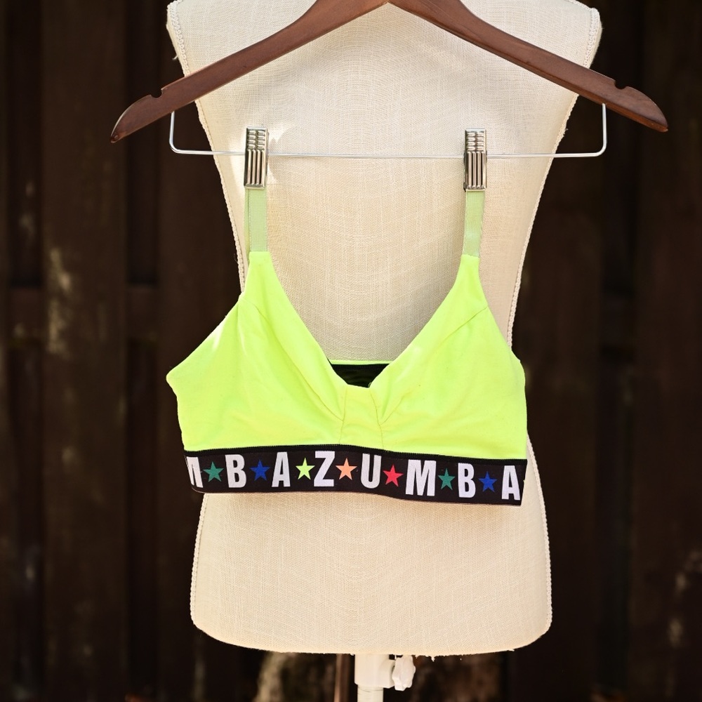 Zumba green sports bra